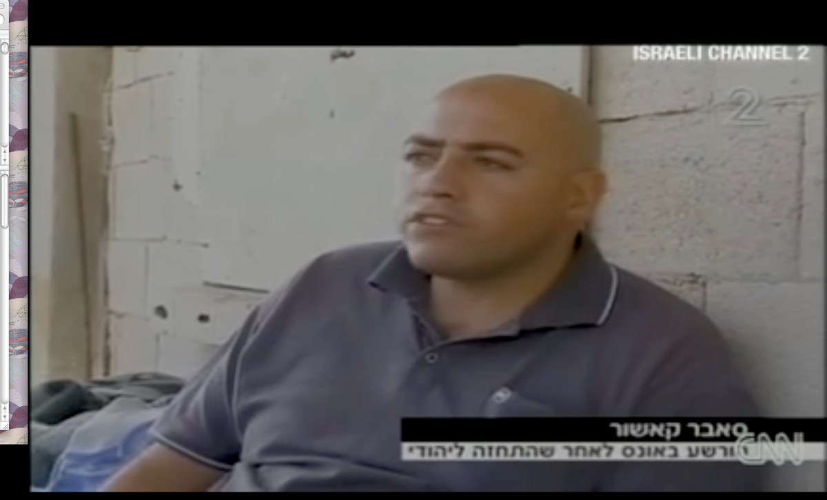 A screenshot of a TV interview with Sabbar Kashur