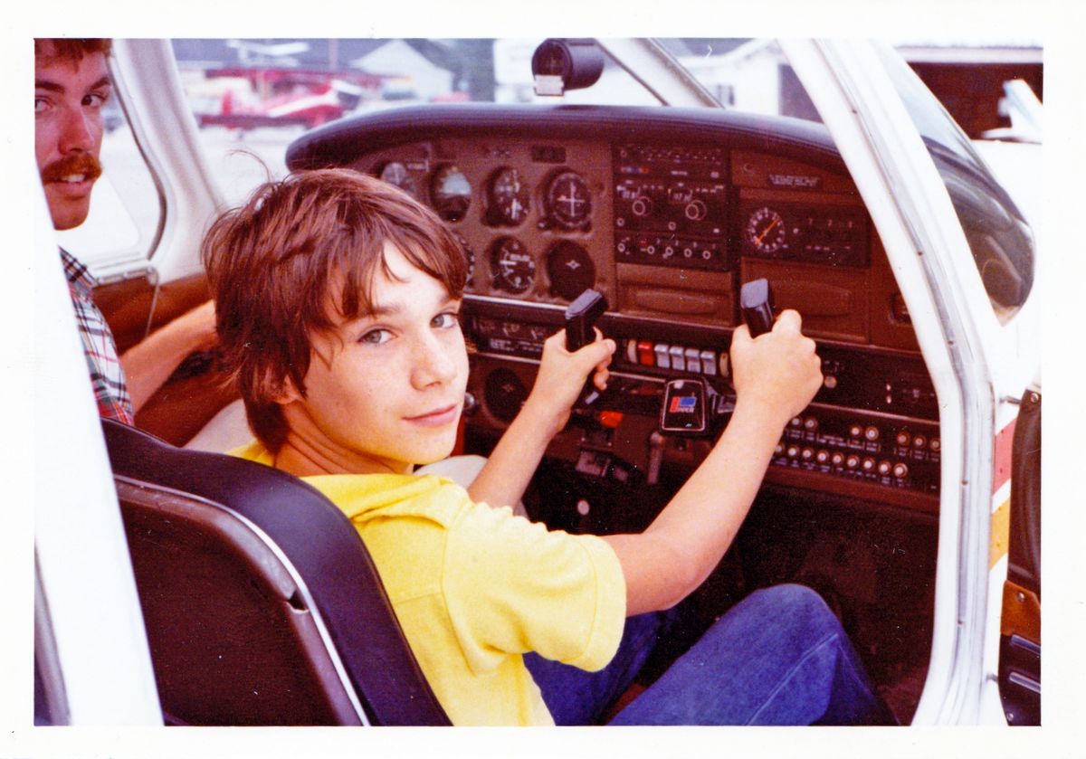 The author on a flying lesson, circa 1980