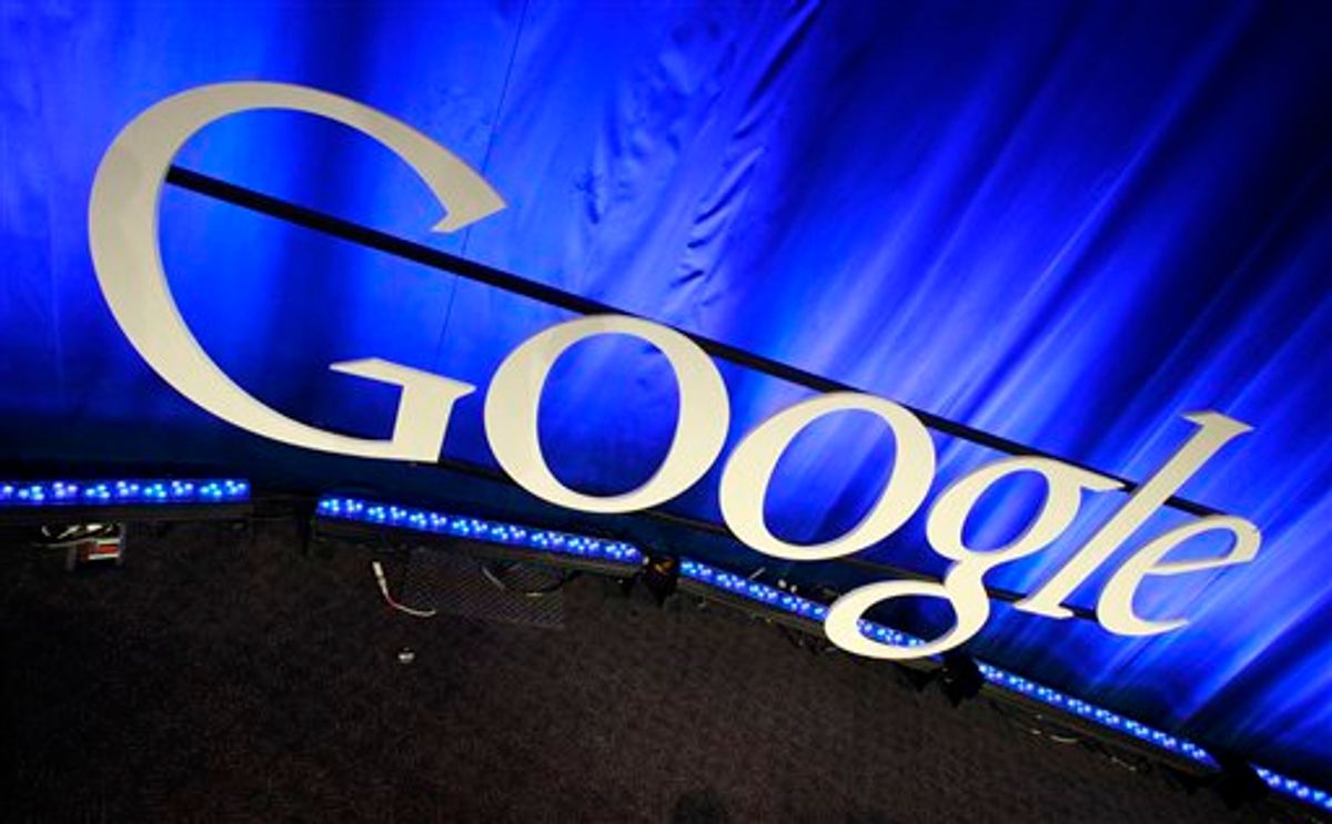 FILE - This file photo made April 9, 2010, shows a Google banner at the company's headquarters in Mountain View, Calif. Google Inc.  reports its second-quarter earnings Thursday, July 15 after the market closes. (AP Photo/Paul Sakuma) (AP)