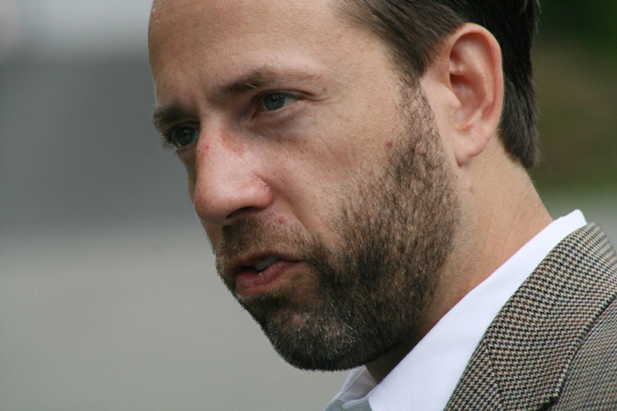 Senate candidate Joe Miller campaigns door-to-door in Anchorage, Alaska  (AP Photo/Mark Thiessen)