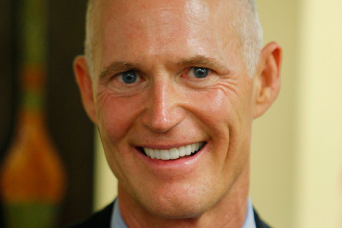 Republican gubernatorial candidate Rick Scott at a campaign stop on July 21 in Sweetwater, Fla. 