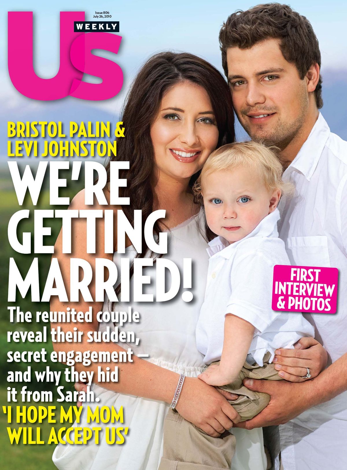 Bristol Palin, Levi Johnston, and son Tripp on the cover of US Weekly.