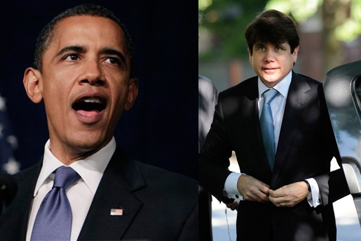 President Obama and former Illinois Governor Rod Blagojevich.