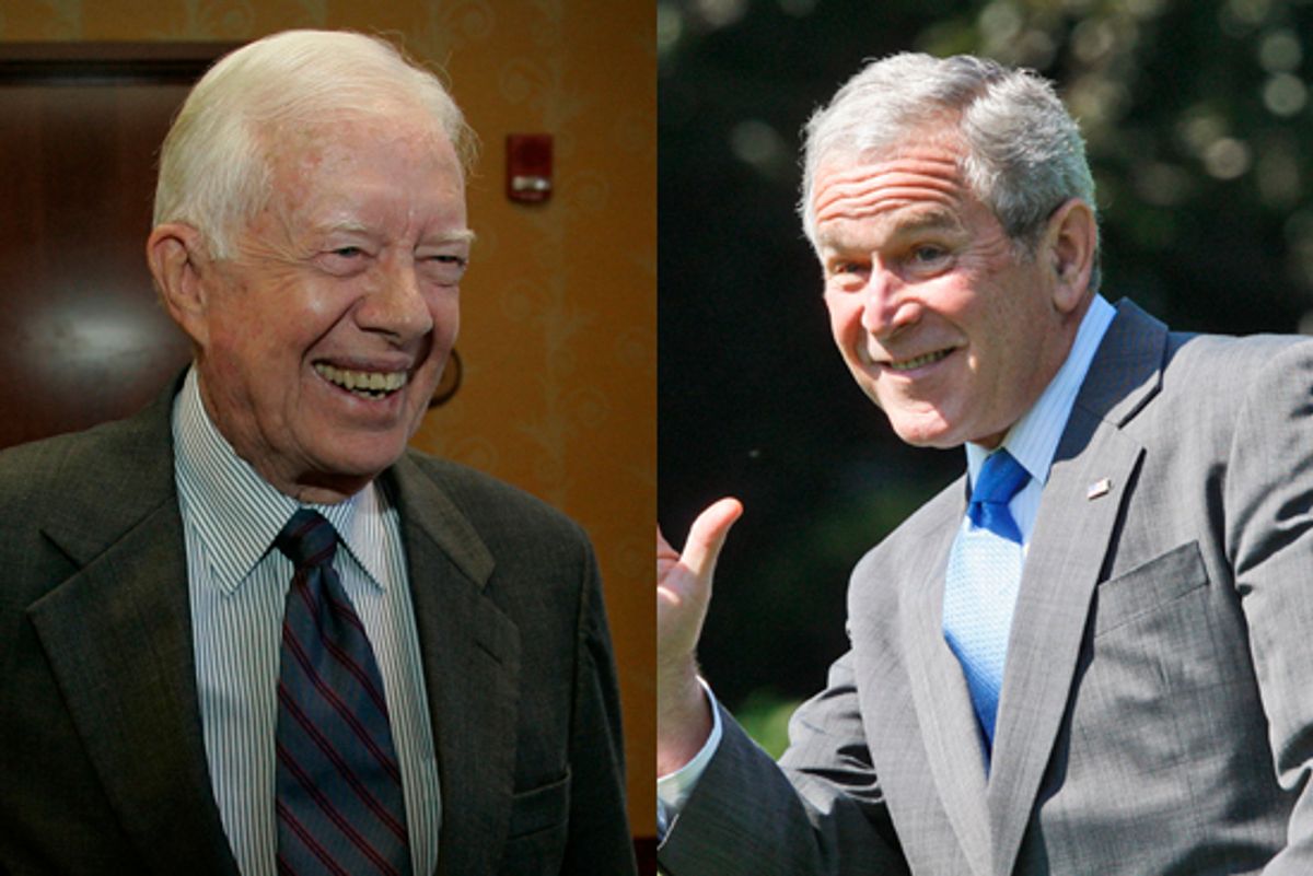 Jimmy Carter and George W. Bush