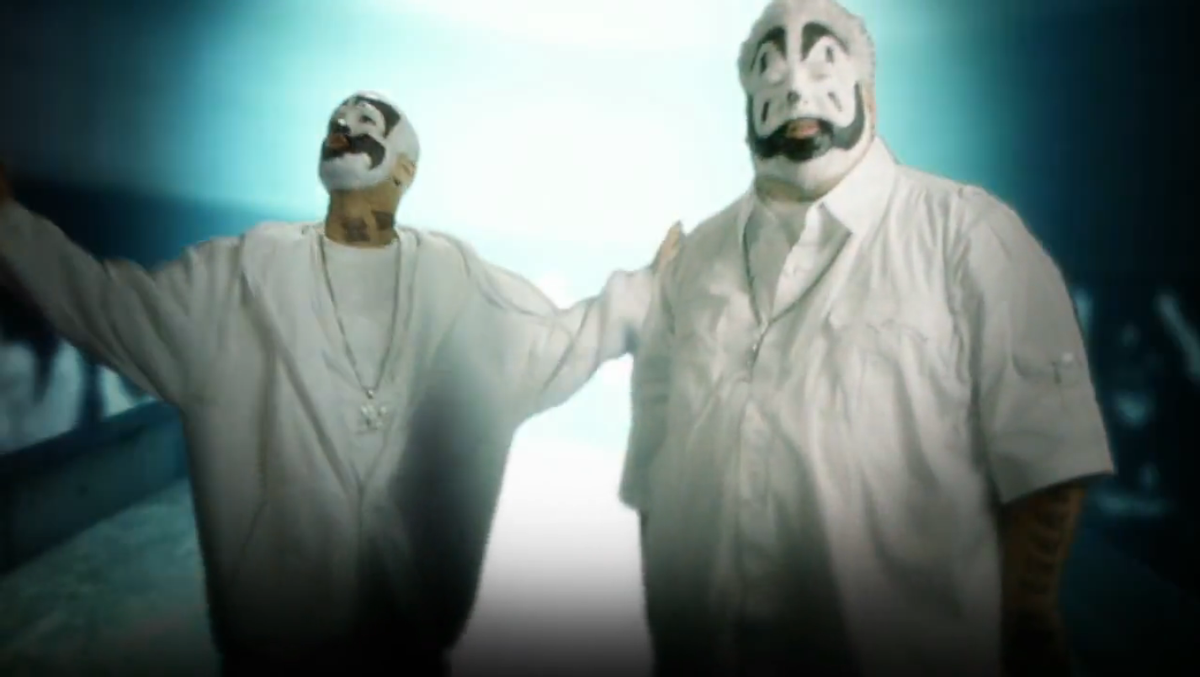 Still from the music video for "Miracles" by Insane Clown Posse. 