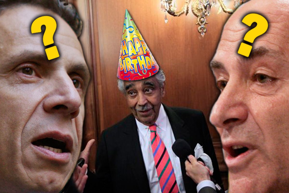 Andrew Cuomo, Charlie Rangel and Chuck Schumer 