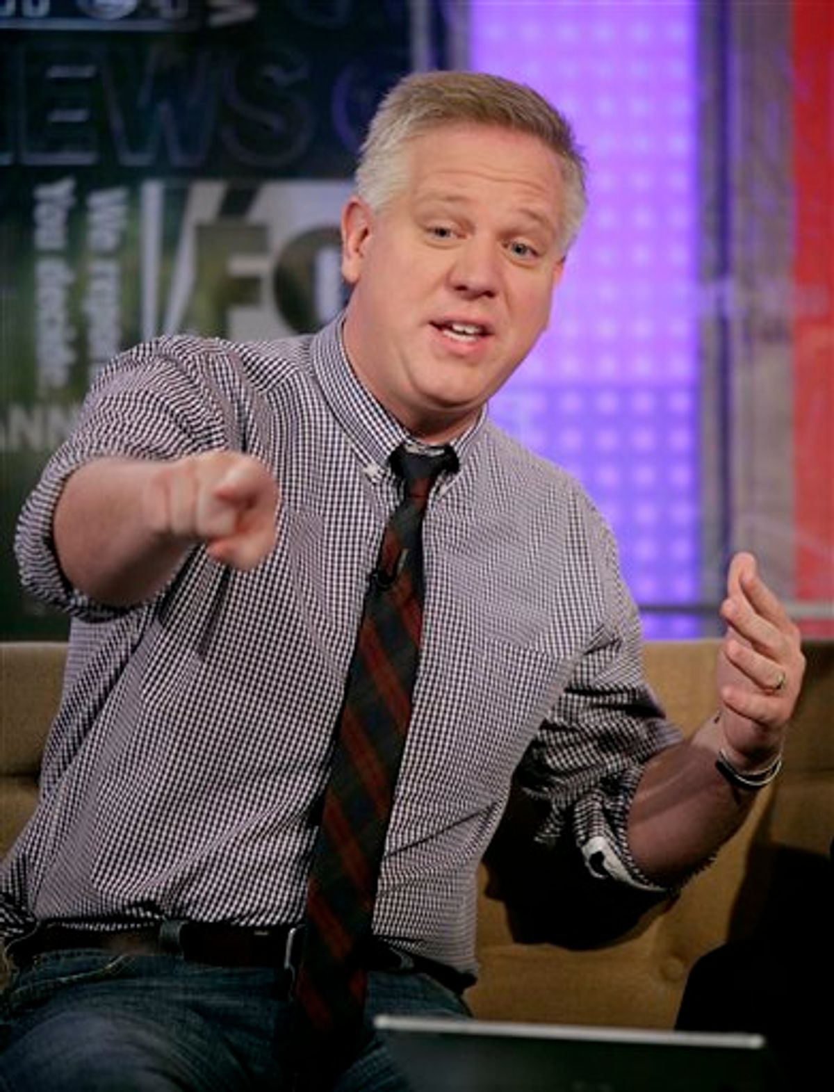 FILE - In this May 18, 2010, file photo, radio and television personality Glenn Beck is interviewed on the "Fox &amp; friends" television show in New York. Beck's rally on the anniversary and at the site of Martin Luther King Jr.'s famous "I Have a Dream" speech is drawing criticism, protests and questions about his intentions. (AP Photo/Richard Drew, File) (AP)