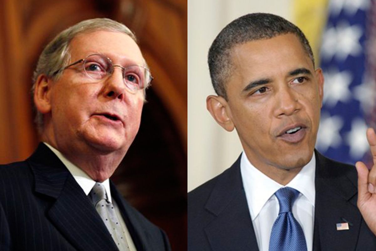 Senate Minority Leader Mitch McConnell of Ky. and President Barack Obama  