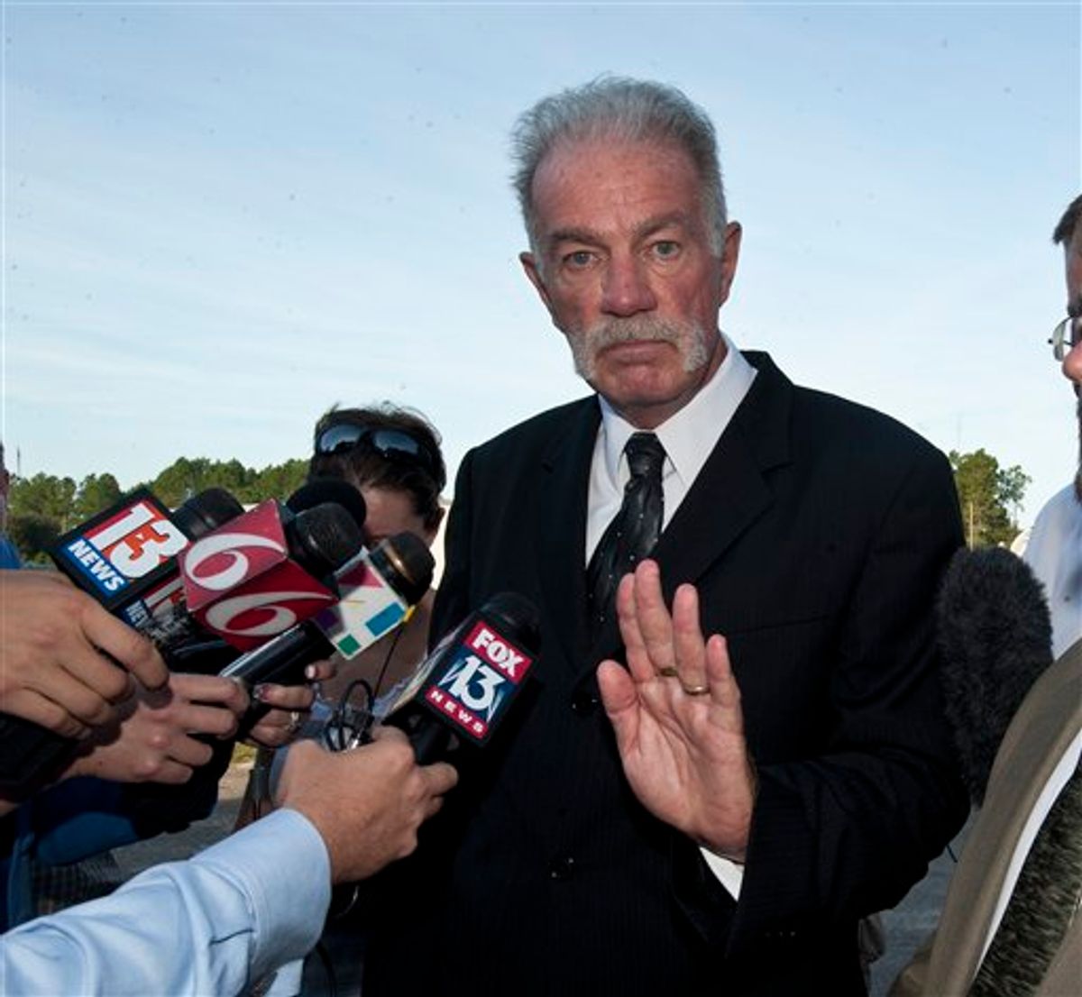 Pastor Terry Jones of the Dove World Outreach Center speaks to the media, Friday, Sept.10, 2010  in Gainsville, Fla.  (AP Photo/Phil Sandlin) (AP)