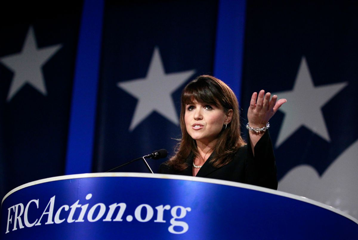Delaware Republican Senate candidate Christine O'Donnell gestures while delivering remarks at Values Voter Summit in Washington, Friday, Sept. 17, 2010.  (AP Photo/Manuel Balce Ceneta) (Manuel Balce Ceneta)