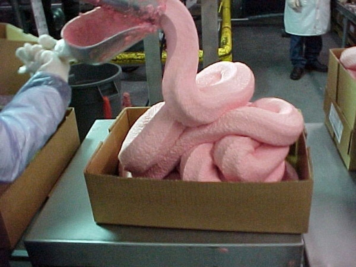 A photo circulating the Internet, claimed to be of mechanically separated chicken.