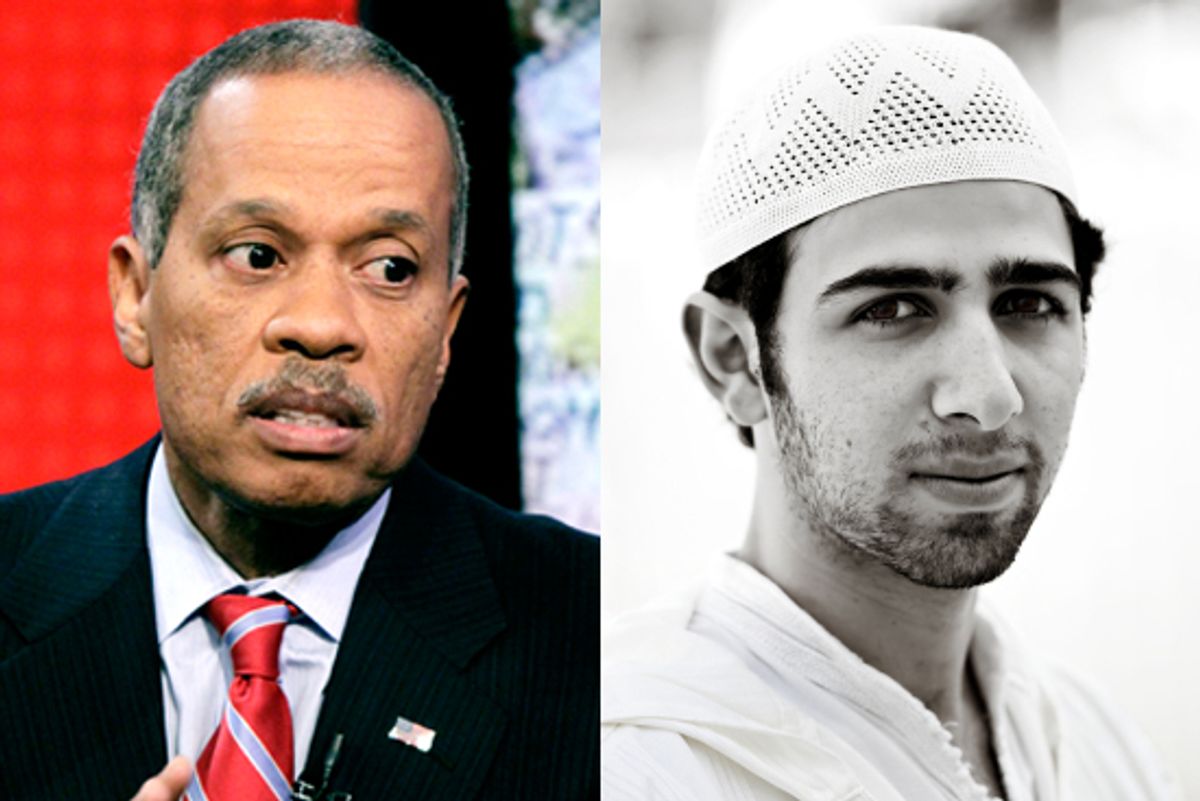 Juan Williams, left, and a man wearing "Muslim garb," which Williams said scares him  