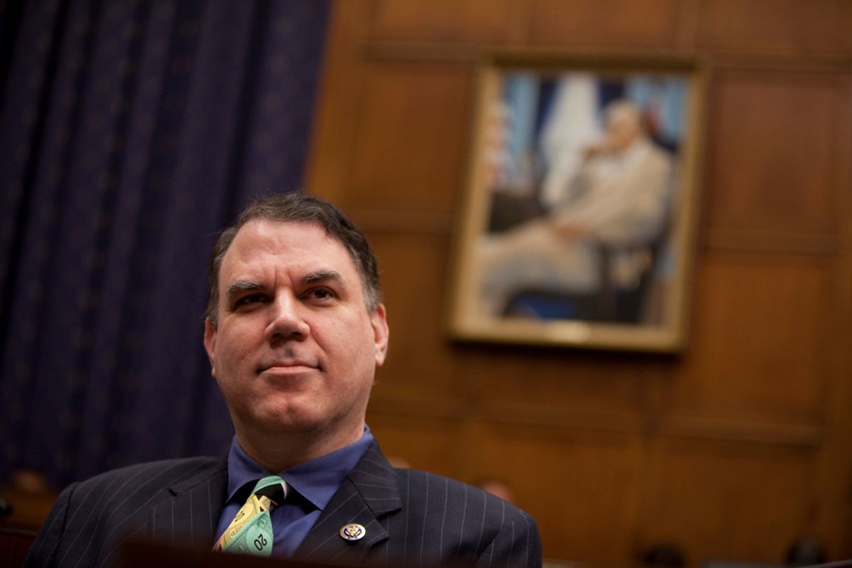 FILE - In this Oct. 1, 2009 file photo, House Financial Services Committee member Rep. Alan Grayson, D-Fla. listens during a hearing on Capitol Hill in Washington.  (AP Photo/Evan Vucci, FILE)       (Evan Vucci)