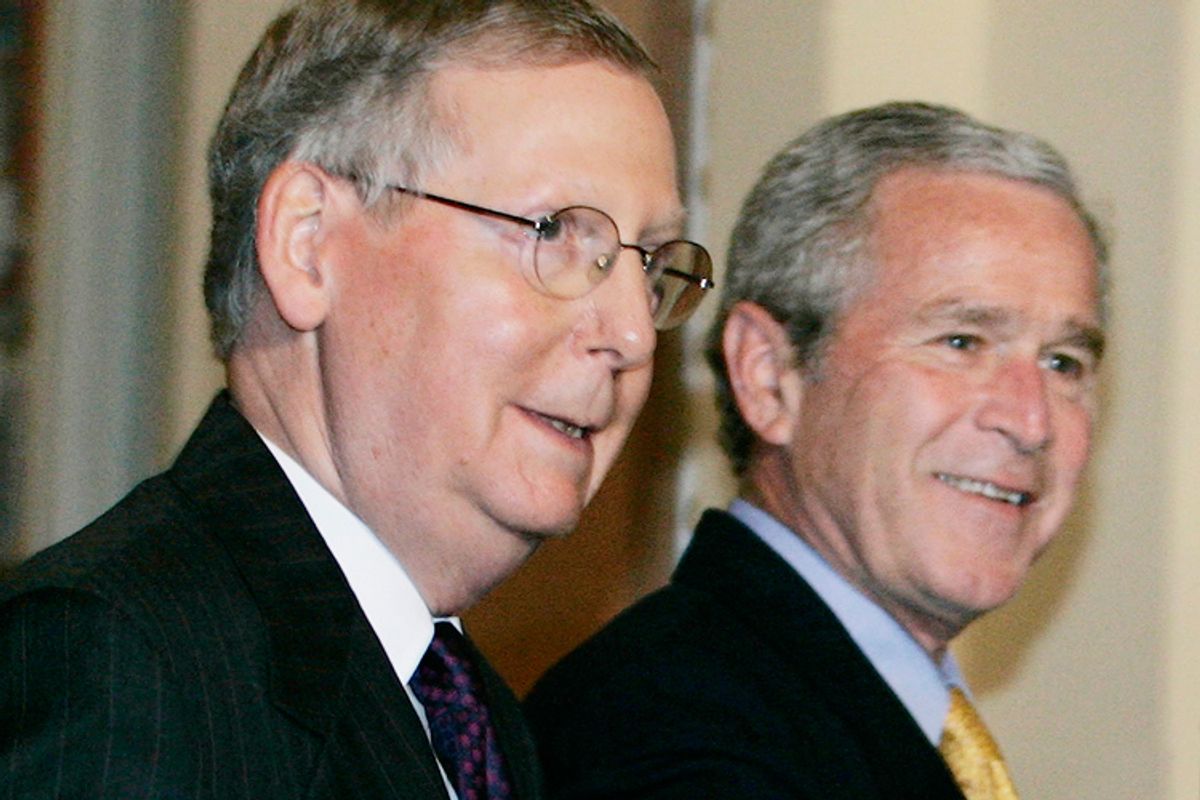 Mitch McConnell and George W. Bush