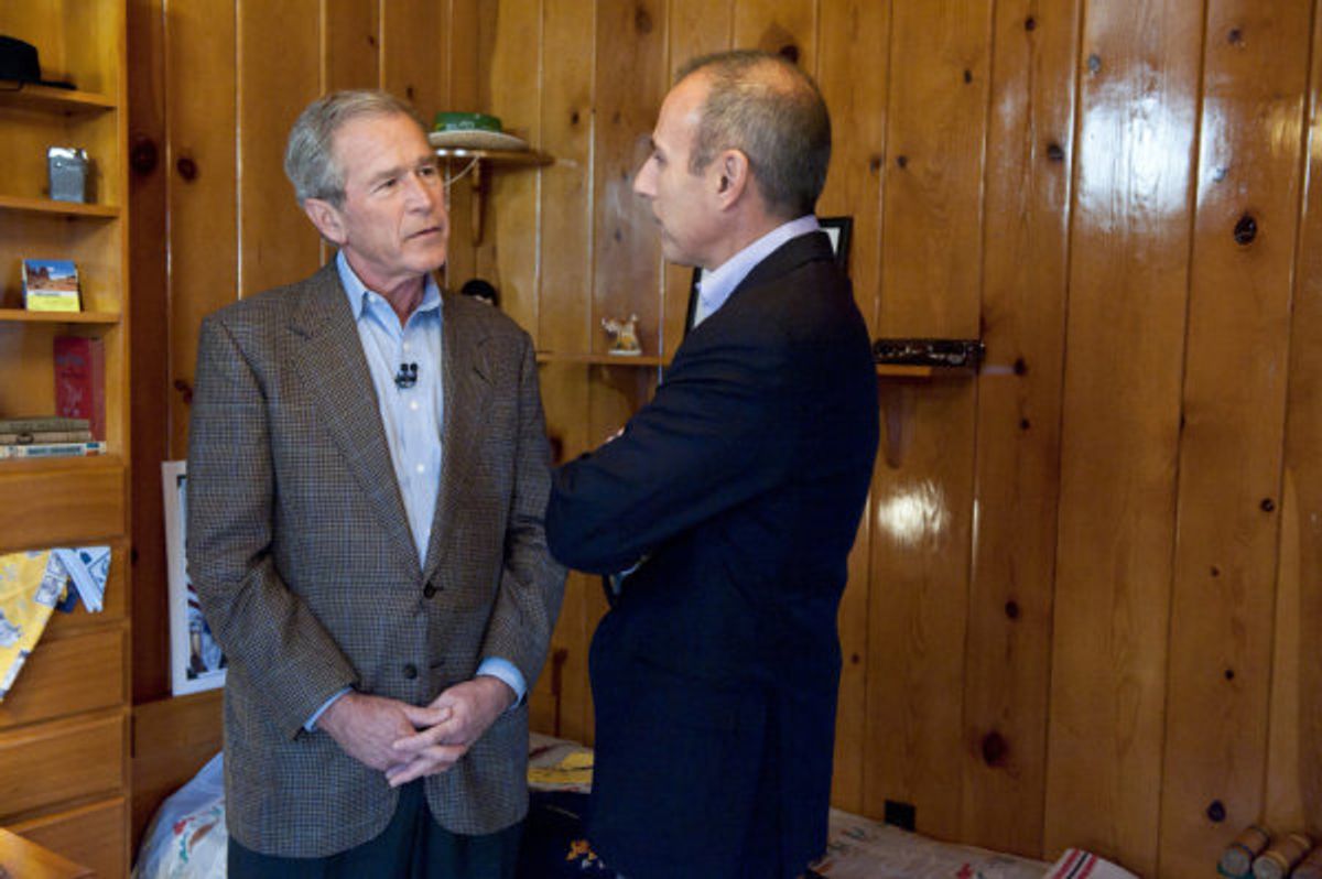 Former president George W. Bush and Matt Lauer