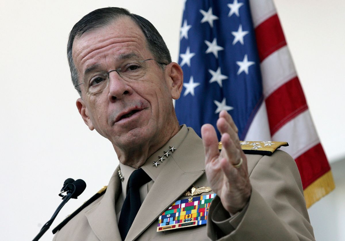 The Chairman of the U.S. Joint Chiefs of Staff Admiral Mike Mullen addresses the media in Ankara September 4, 2010. REUTERS/Stringer (TURKEY - Tags: POLITICS MILITARY) (Â© Stringer Turkey / Reuters)