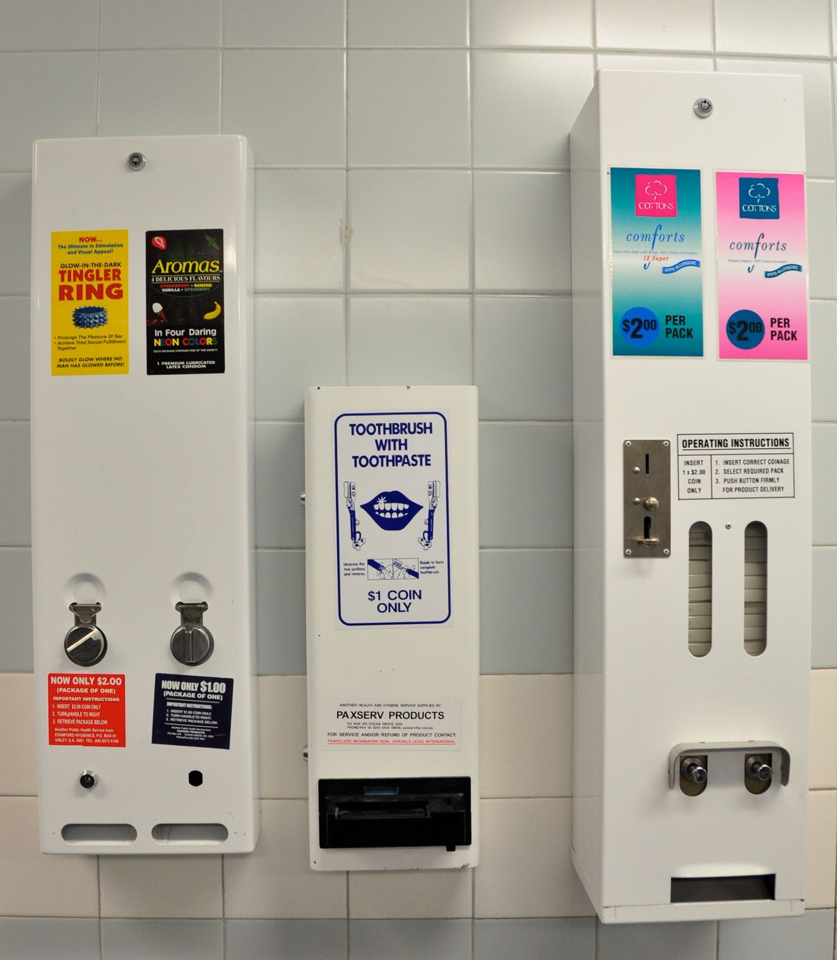 Across the United Kingdom, STI-detecting microchips will soon be sold in vending machines like these.