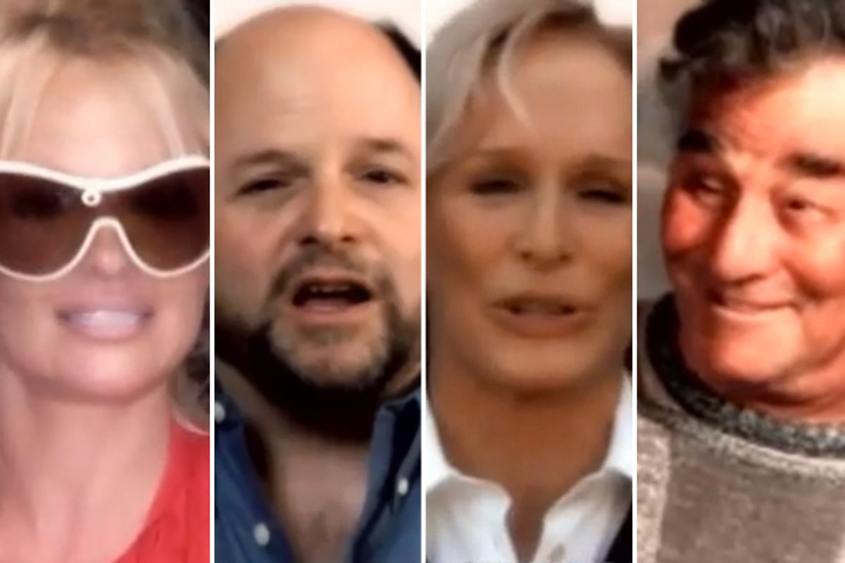 Pamela Anderson, Jason Alexander, Glenn Close and Peter Falk