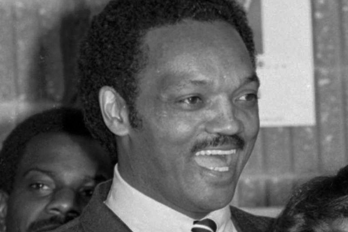 Jesse Jackson on the campaign trail in 1984.