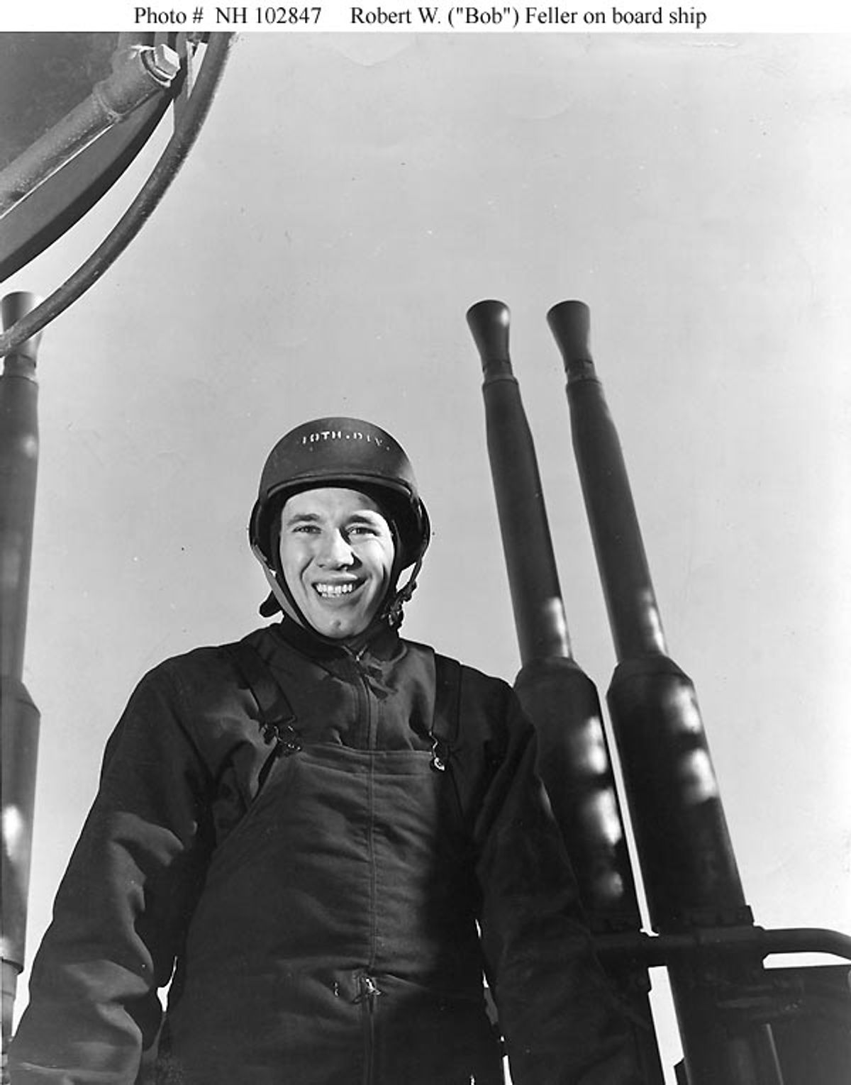Bob Feller in the Navy during World War II.