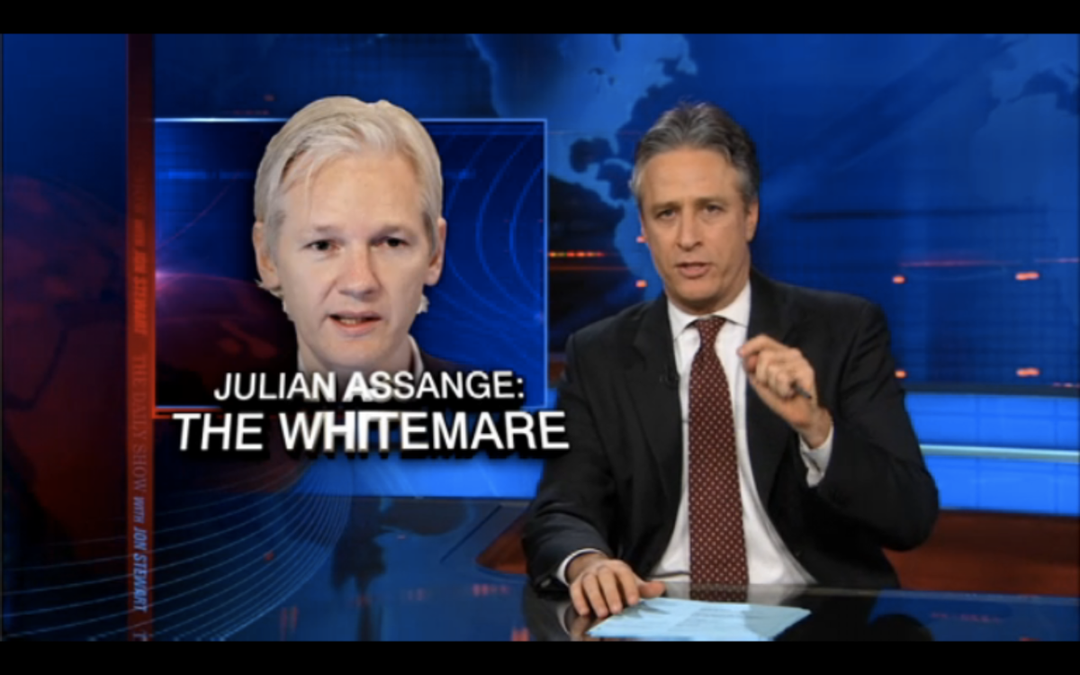 A still from Wednesday night's episode of "The Daily Show."