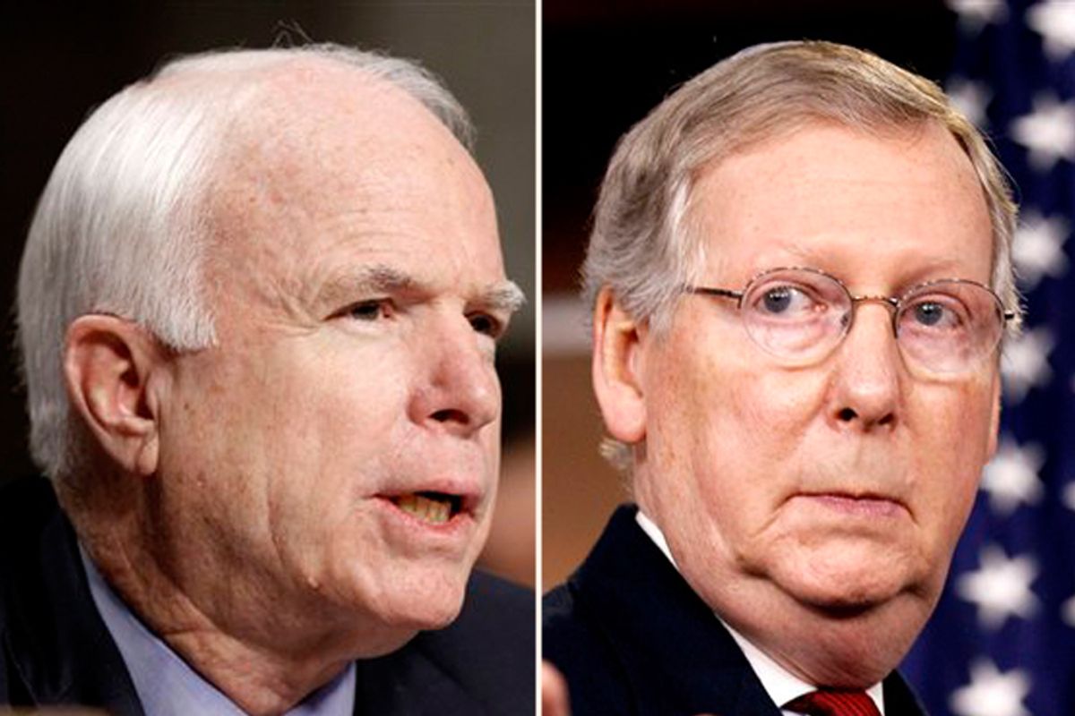 John McCain and Mitch McConnell  