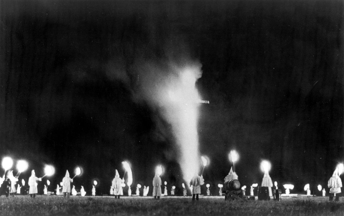 A North Carolina Klan cross burning at Salisbury, N.C., Aug. 8, 1964. 