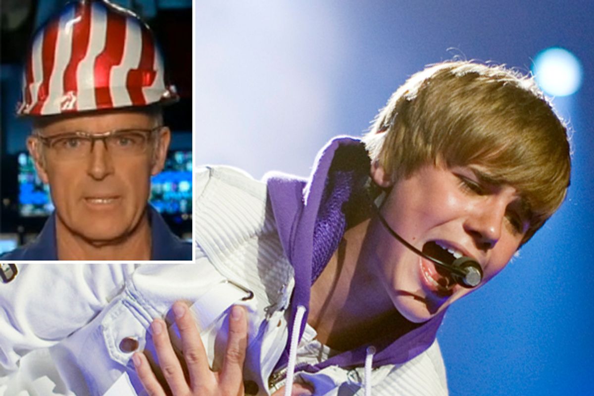 Justin Bieber. Inset: Andy Sullivan