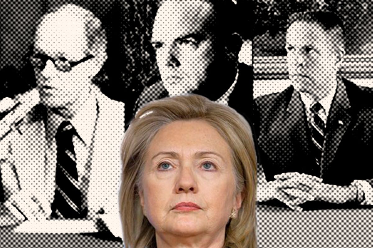 E. Howard Hunt, John Ehrlichman, H. R. Haldeman and Hillary Clinton
 