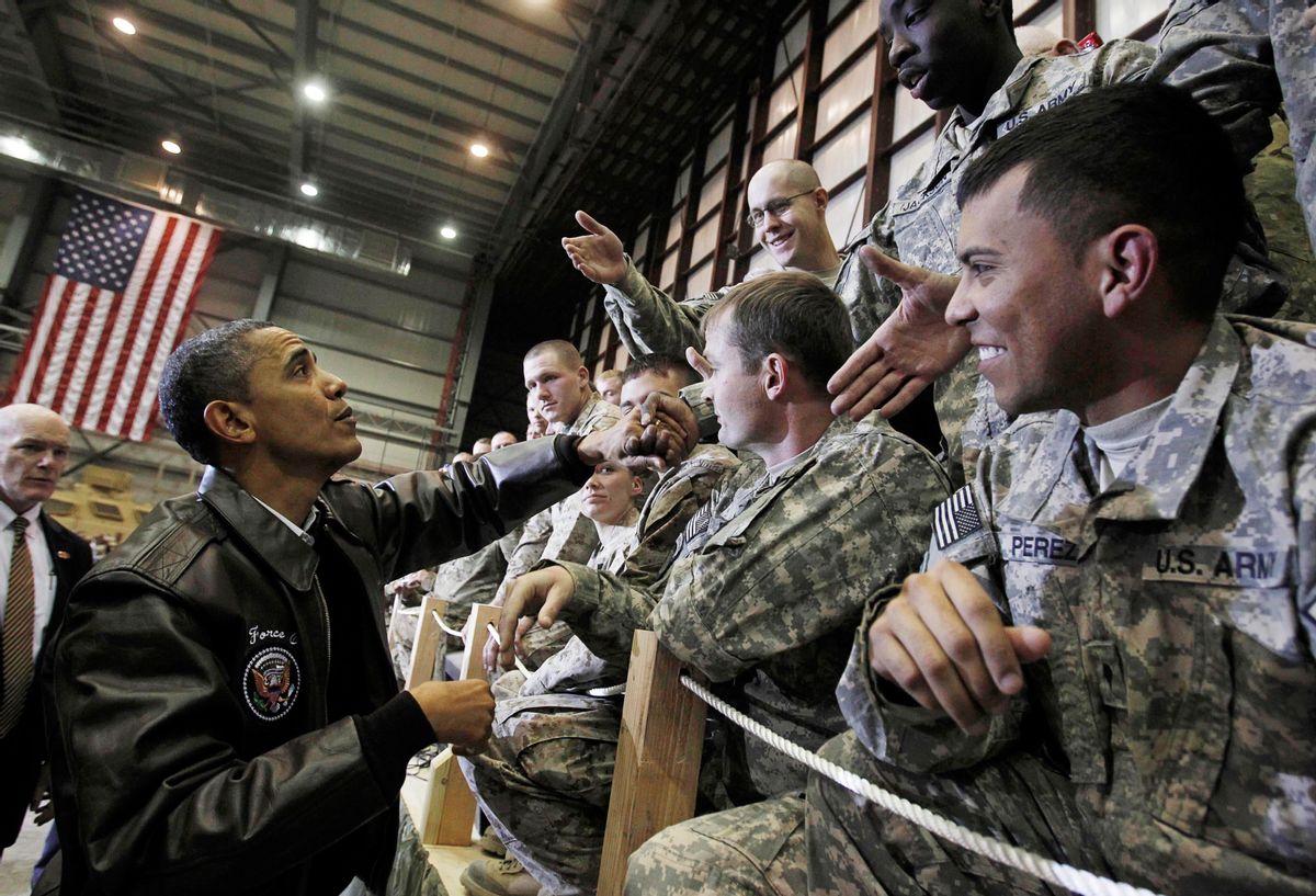 REFILE - QUALITY REPEAT

U.S. President Barack Obama meets with troops at Bagram Air Base, December 3, 2010.    REUTERS/Jim Young   (AFGHANISTAN - Tags: POLITICS MILITARY) (Reuters)