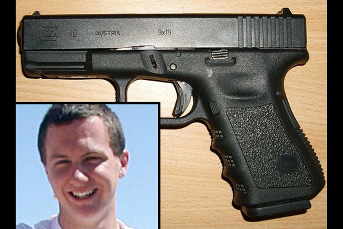 A Glock 19 semiautomatic handgun. Inset: Jared Lee Loughner