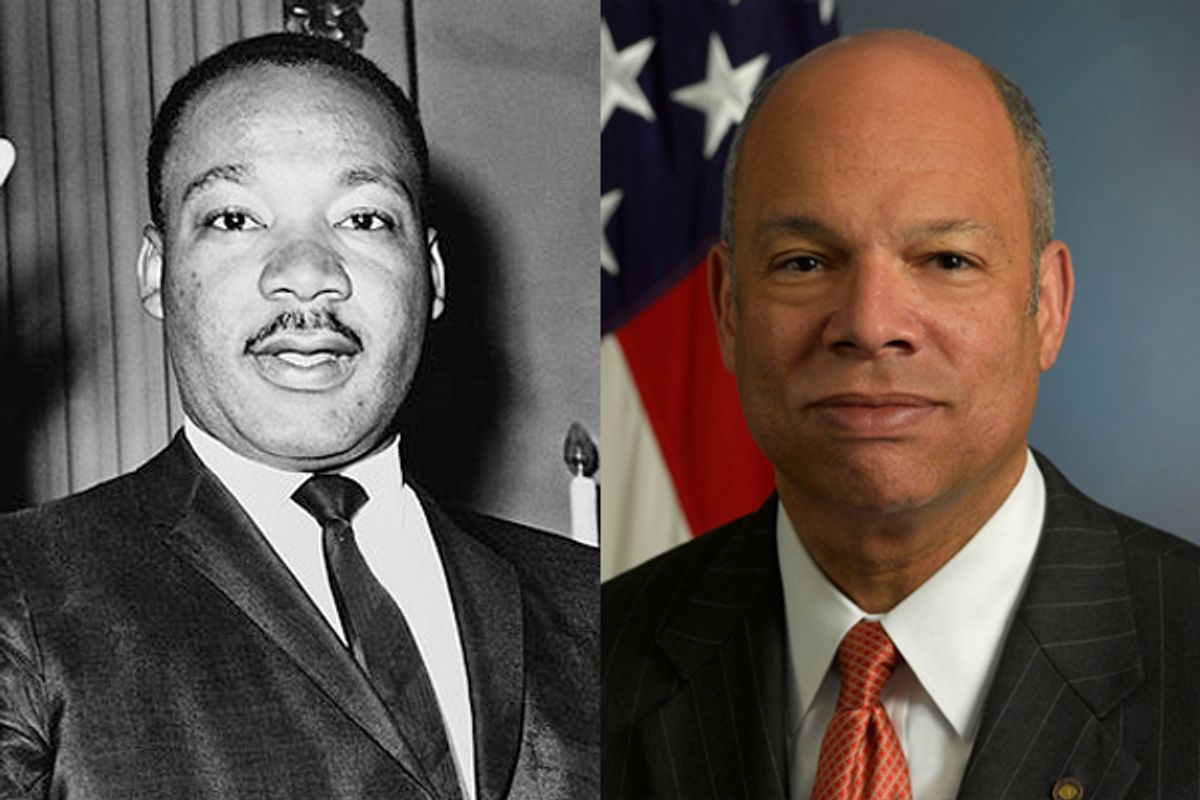 Dr. Martin Luther King, Jr. Right: Jeh C. Johnson 