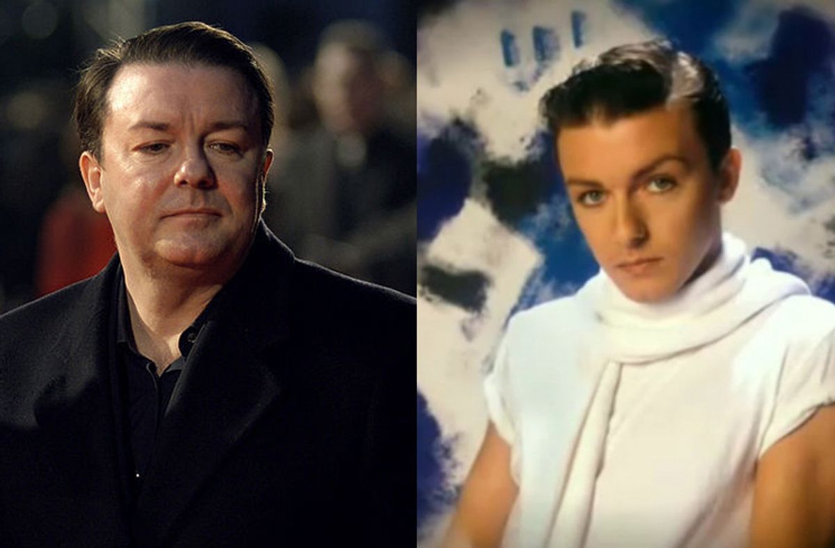 Ricky Gervais acted as one-half of the British glam-pop duo Seona Dancing in the early '80s.     