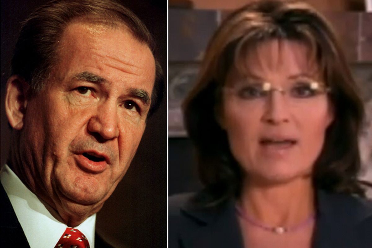 Pat Buchanan and Sarah Palin