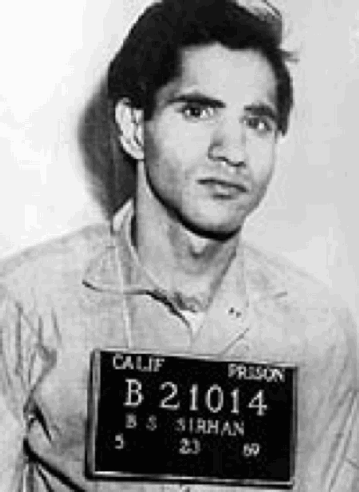 Mugshot of Sirhan Bishara Sirhan taken after his arrest for assassinating Robert F. Kennedy in 1968