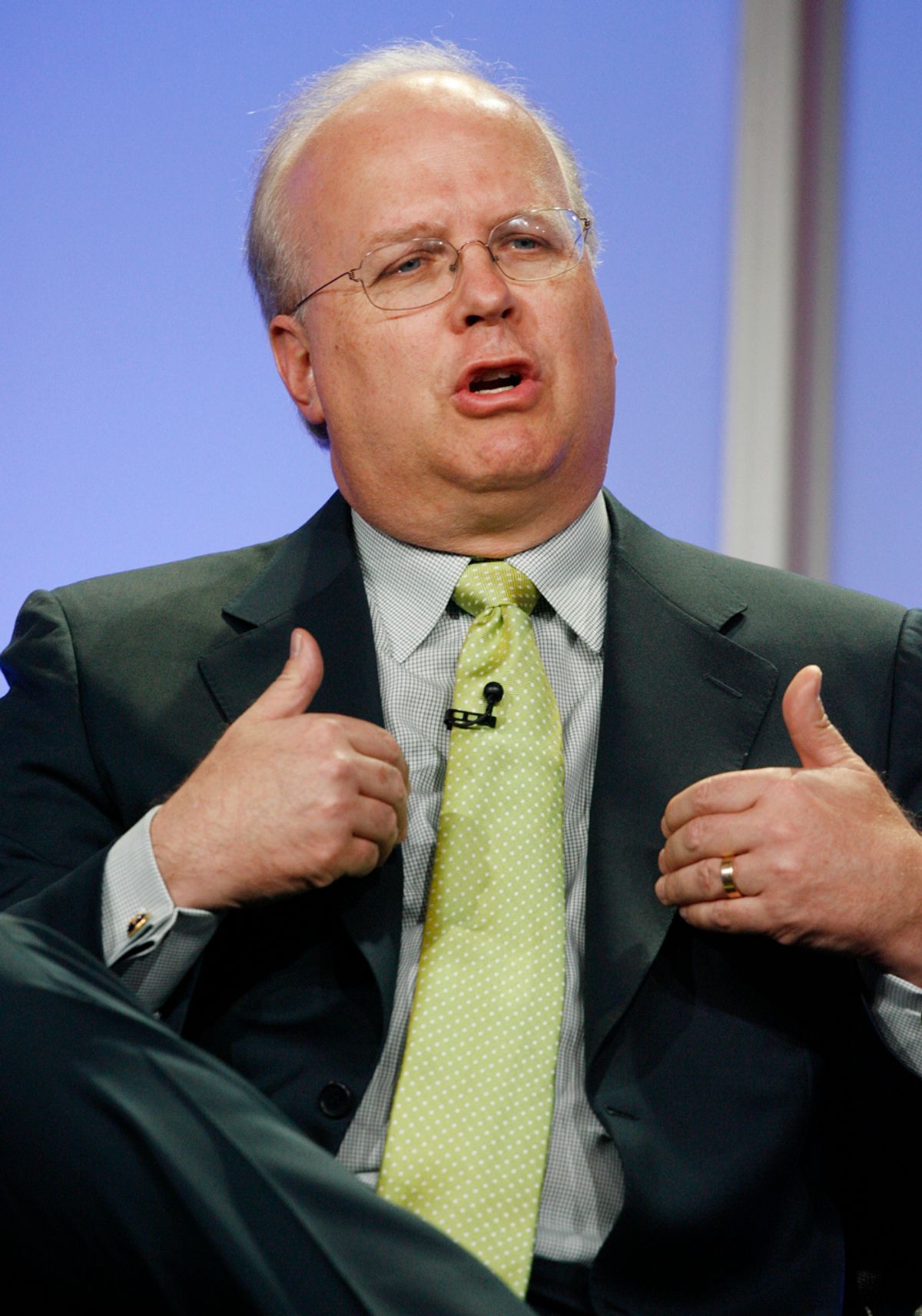 Karl Rove, contributor for Fox News takes part in a panel discussion at the Fox TV network summer press tour in Beverly Hills, California  July 14,2008. Rove previously was U.S. President George Bush's closest aide and political advisor.   REUTERS/Fred Prouser  (UNITED STATES) (Â© Fred Prouser / Reuters)