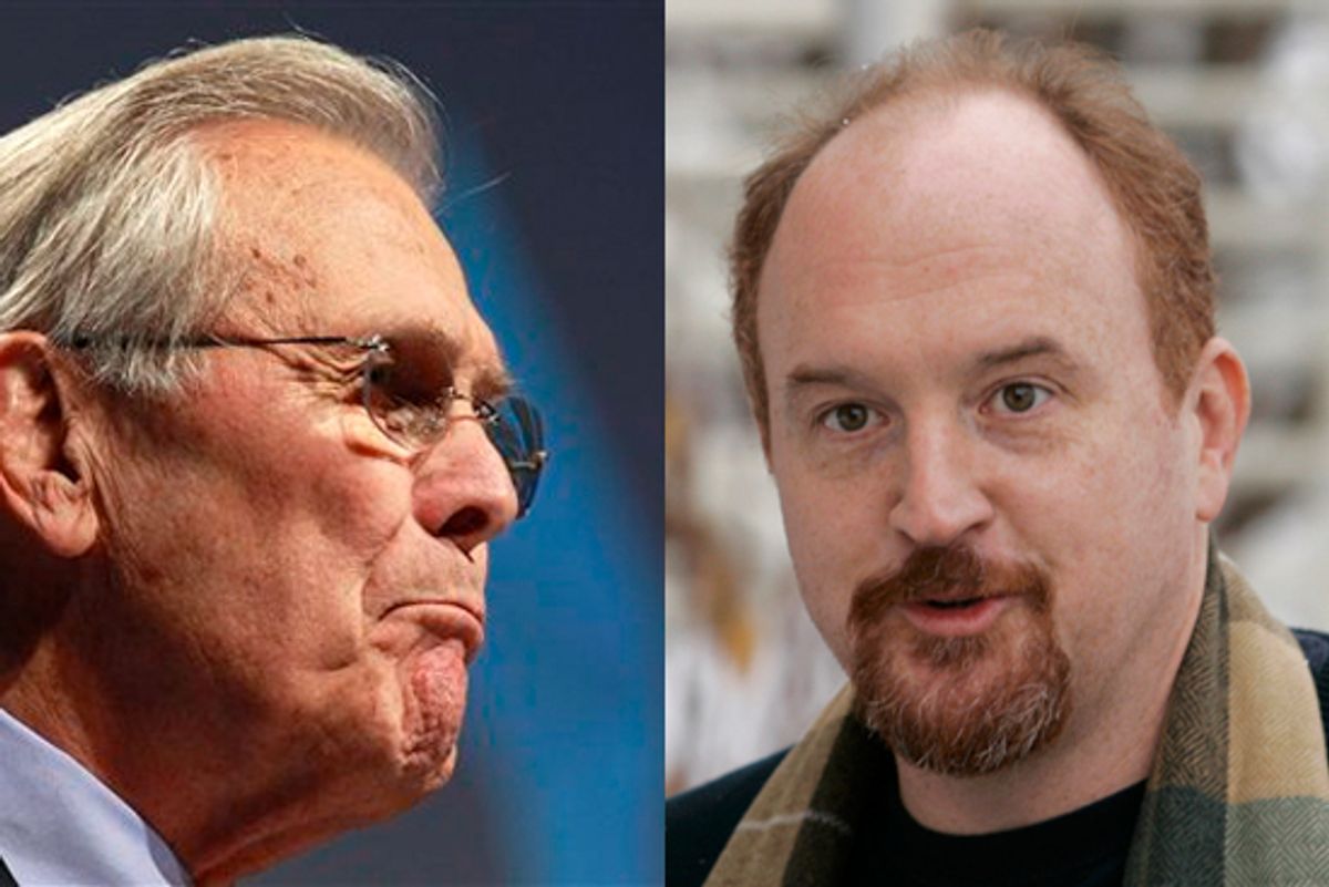 Donald Rumsfeld and Louis C.K.