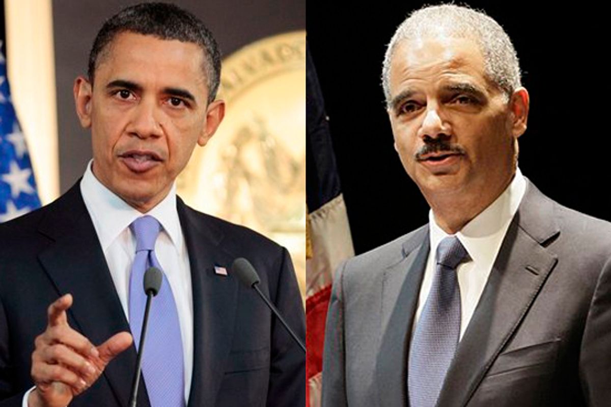 President Barack Obama and Attorney General Eric Holder  
