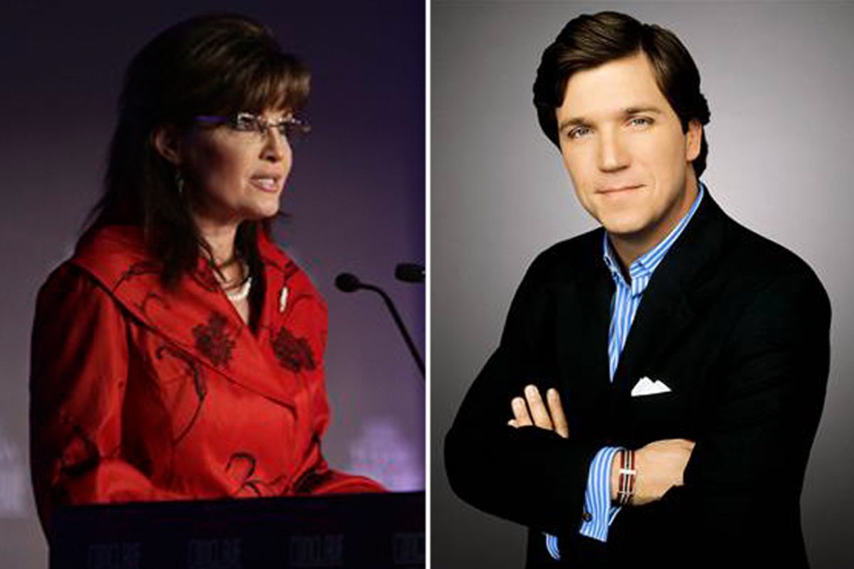 Sarah Palin and Tucker Carlson