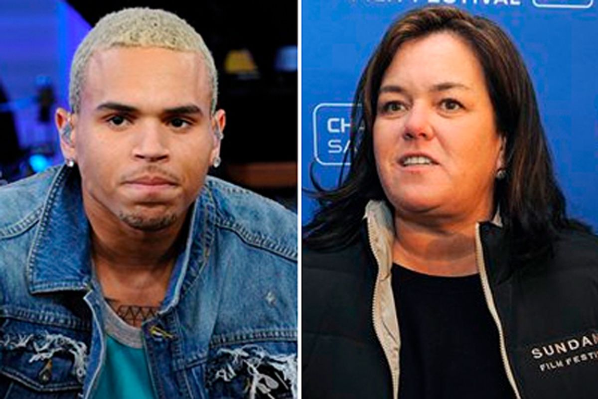 Chris Brown (left) and Rosie O'Donnell