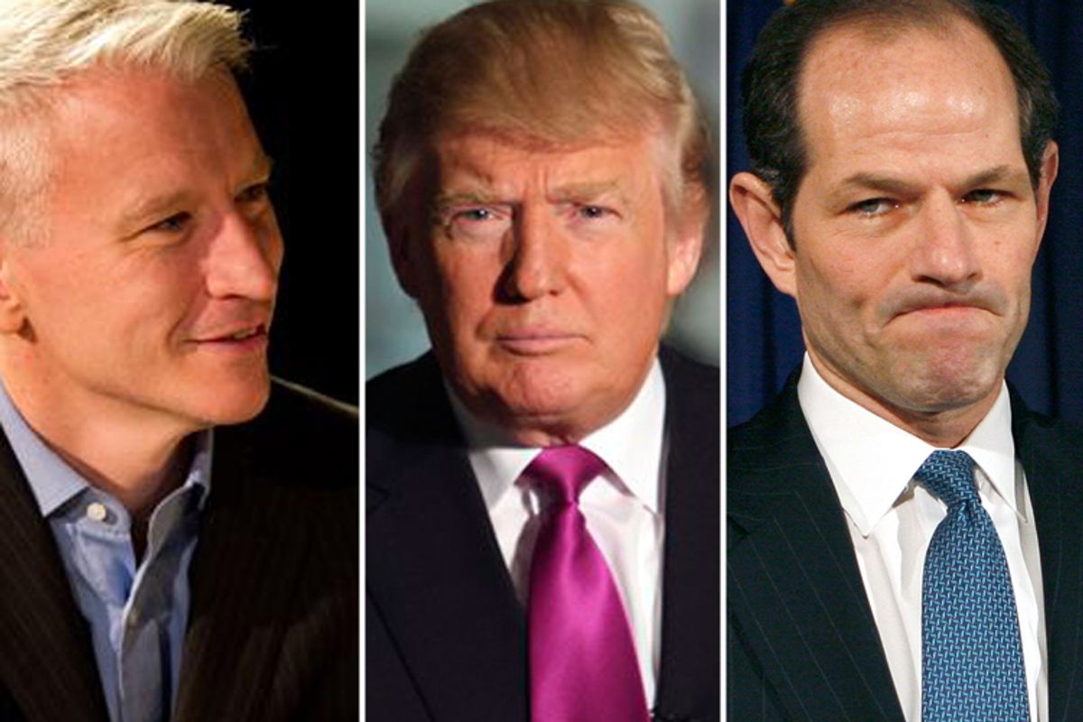 Anderson Cooper, Donald Trump and Eliot Spitzer 