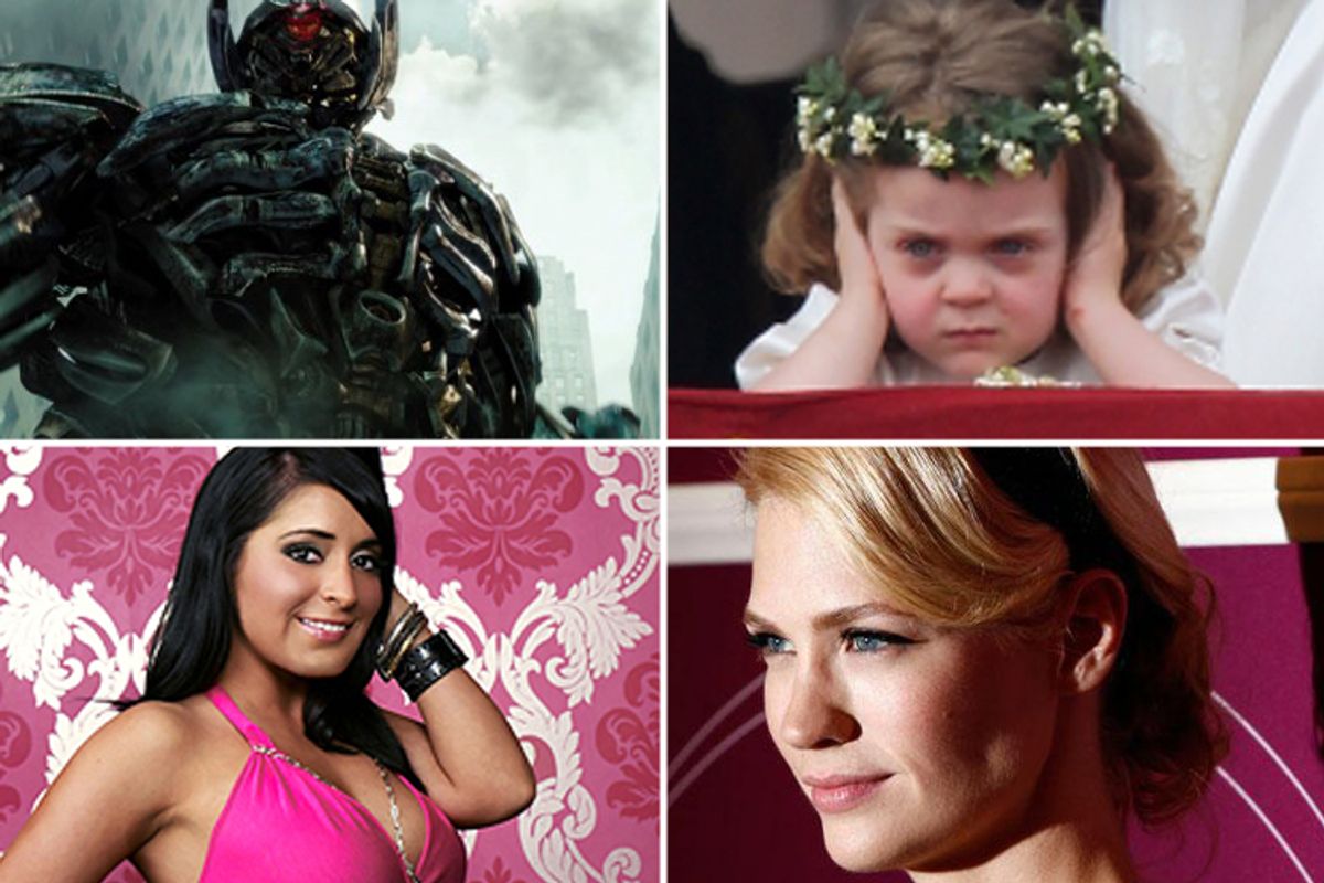 Decepticons, angry flower girls and new moms-to-be. Can you tell which is which?      