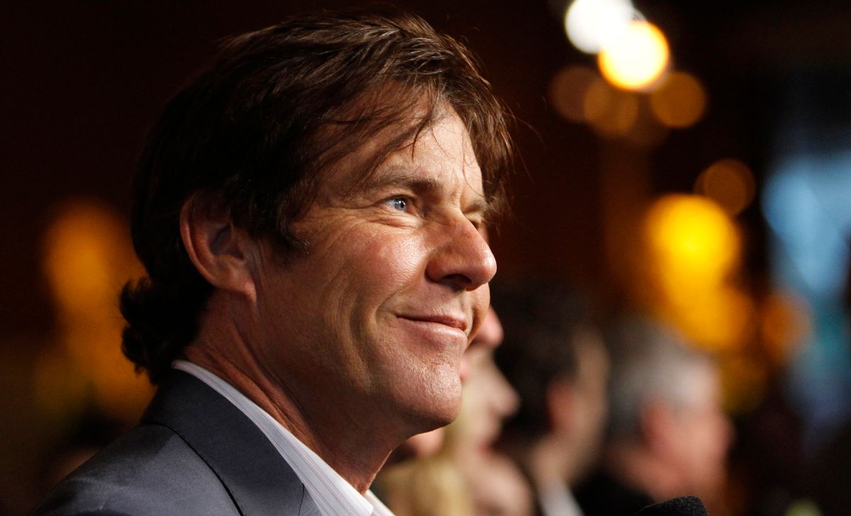 Cast member Dennis Quaid is interviewed at the premiere of the movie "The Special Relationship" at the Director's Guild of America in Los Angeles May 19, 2010. REUTERS/Mario Anzuoni  (UNITED STATES - Tags: ENTERTAINMENT) (Â© Mario Anzuoni / Reuters)