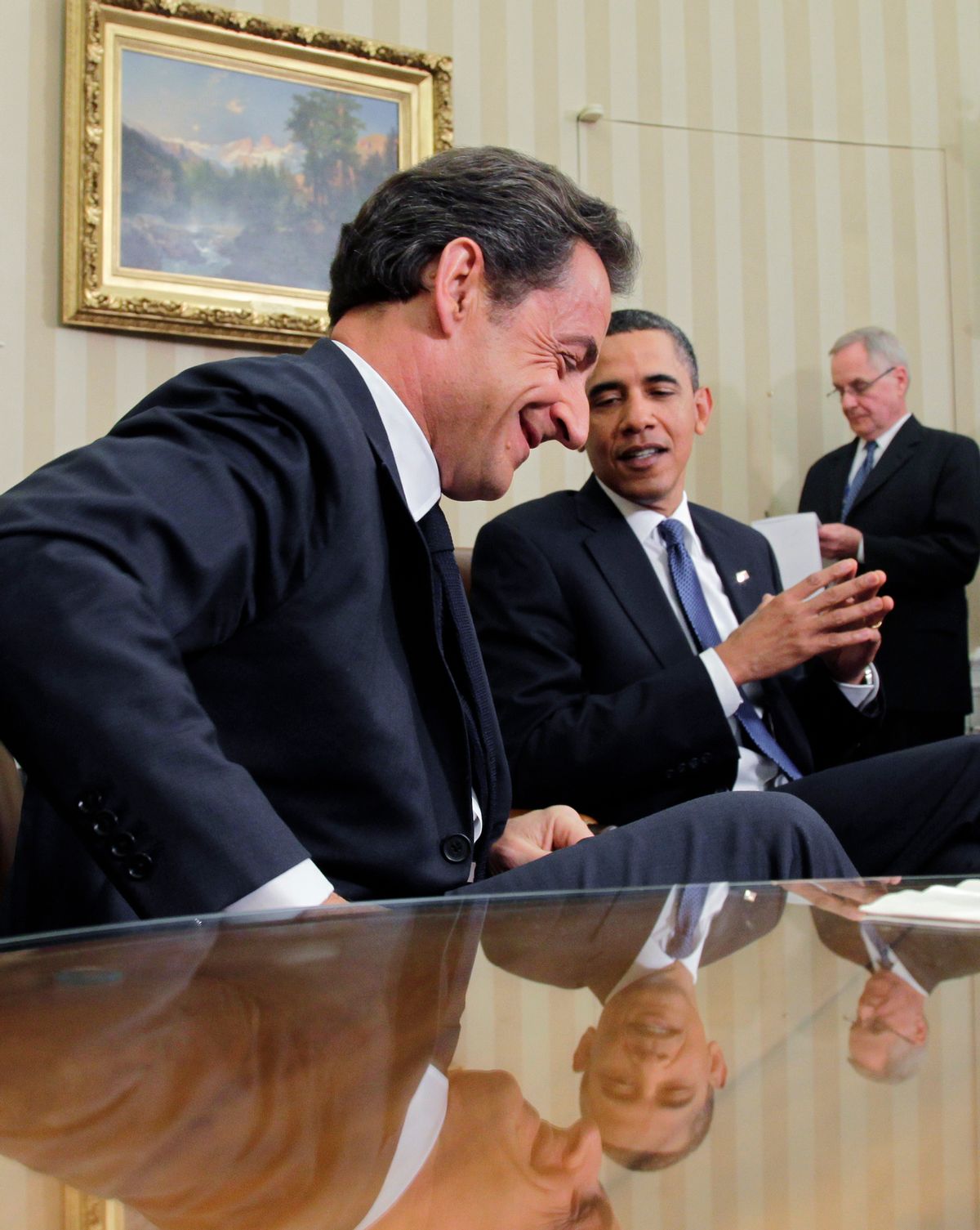 President Barack Obama meets with French President Nicolas Sarkozy in the Oval Office of the White House in Washington, Monday, Jan. 10, 2011. (AP Photo/J. Scott Applewhite)  (Associated Press)