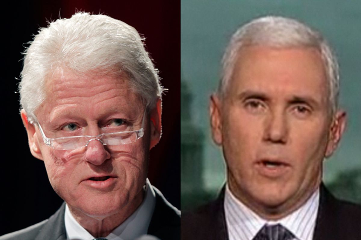 Bill Clinton and Mike Pence    