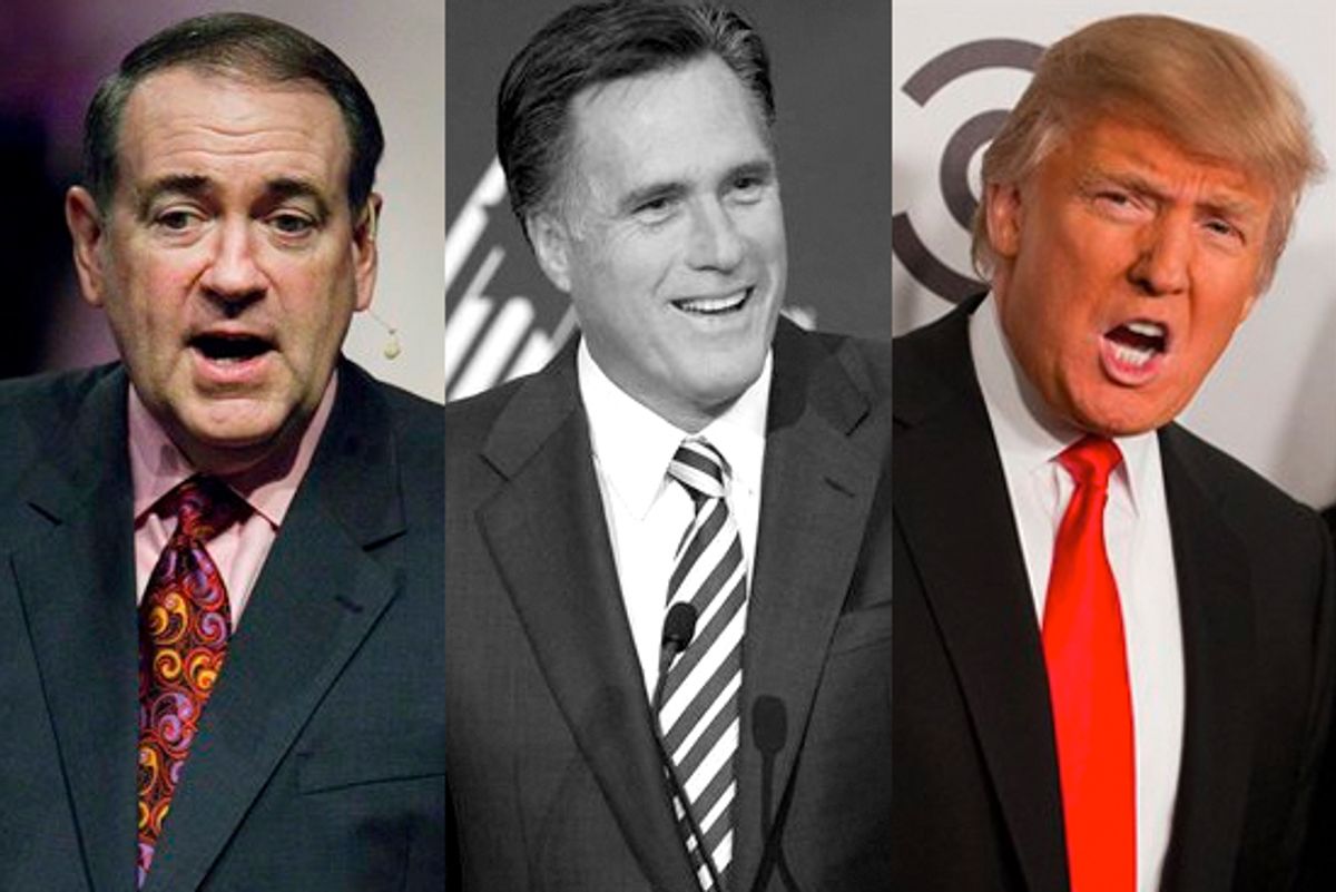 Mike Huckabee, Mitt Romney, Donald Trump