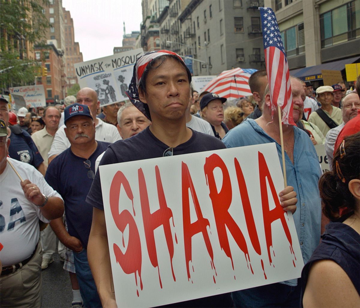 Ground Zero Mosque protesters in August 2010