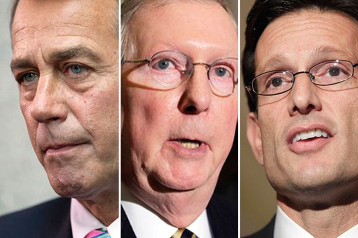 John Boehner, Mitch McConnell and Eric Cantor