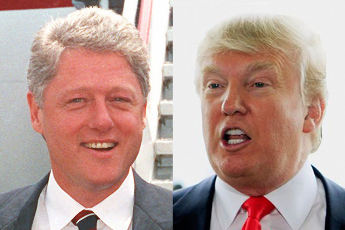 Bill Clinton in 1992 and Donald Trump in 2010.
