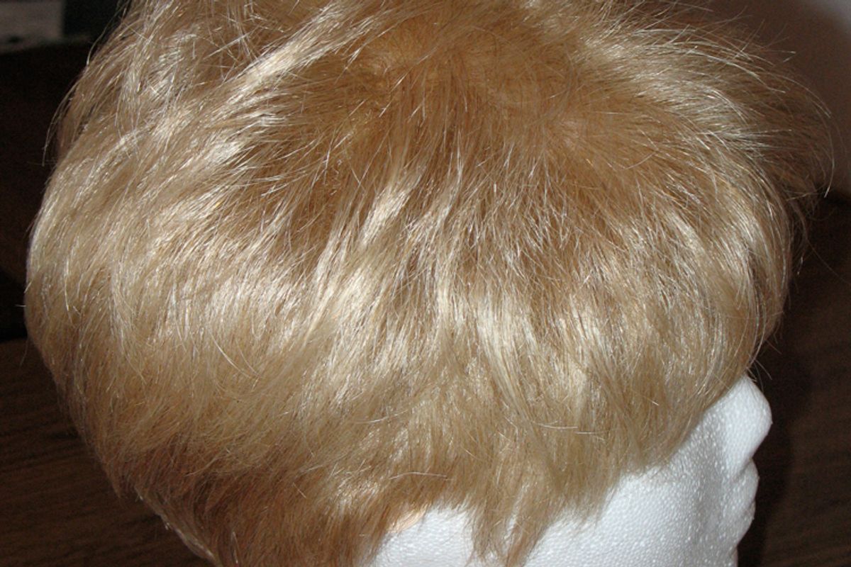 A photo of the author's wig